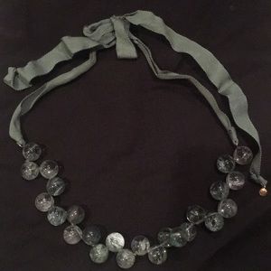 J. Crew Green Glass Bead Necklace.